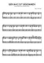 Téléchargez l'arrangement pour piano de la partition de Der Mai ist gekommen en PDF